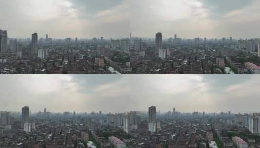 城市日出航拍南昌东湖区城市建筑剪影风光高清在线视频素材下载
