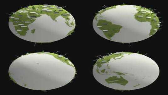 4K循环新能源绿色光伏地球素材高清在线视频素材下载