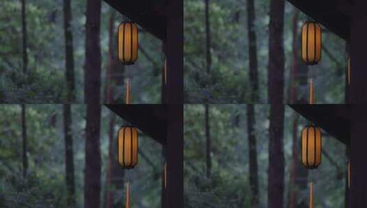 江南杭州西湖园林庭院夏天雨天高清在线视频素材下载