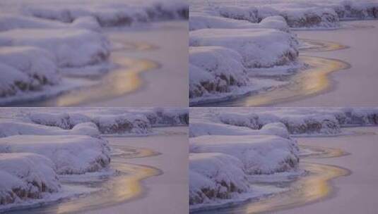 冰雪架旁的冰湖-焦点高清在线视频素材下载