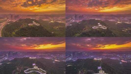 4K深圳光明科学公园超级晚霞延时高清在线视频素材下载