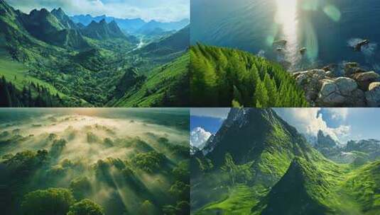 大好河山 原始森林大海山川 生态风景合集高清在线视频素材下载