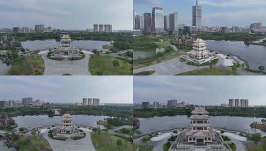 合集江西抚州城市风光交通建筑航拍高清在线视频素材下载