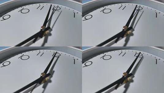 白色圆形时钟特写高清在线视频素材下载