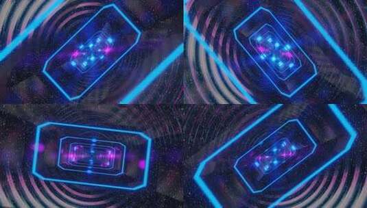 科技感蓝色光影隧道穿梭画面高清在线视频素材下载