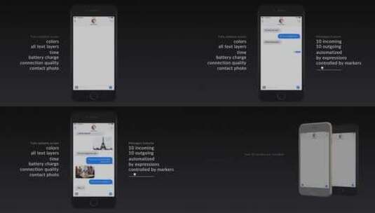 手机短信文本各种展示方式素材包AE模板高清AE视频素材下载