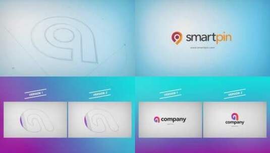 建筑师3D Logo揭秘分屏促销企业宣传AE模板高清AE视频素材下载