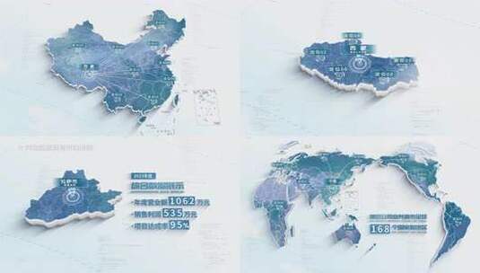 简洁地图数据展示_西藏高清AE视频素材下载