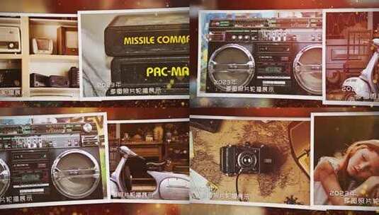 红色复古回顾党政党建多图文照片展示高清AE视频素材下载