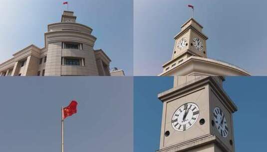 海关大楼钟楼高清在线视频素材下载