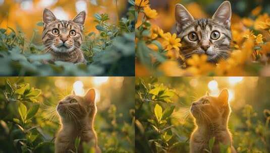 可爱的小猫咪 温暖治愈系宠物唯美镜头高清在线视频素材下载