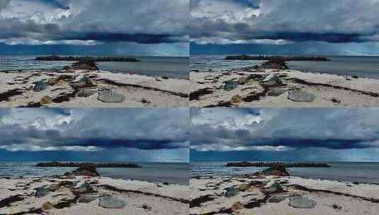 高清实拍海边岩石高清在线视频素材下载