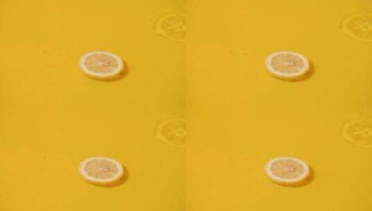 柠檬片水泼瞬间高清在线视频素材下载