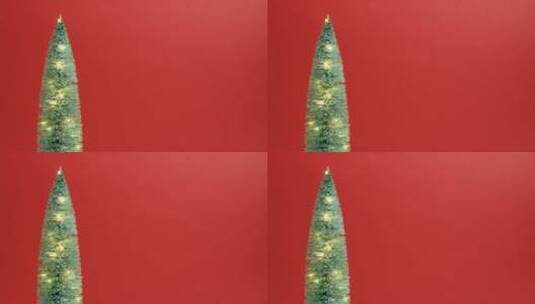 圣诞树闪烁红色背景高清在线视频素材下载