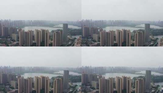 4k航拍武汉城市汉阳上空镜头高清在线视频素材下载