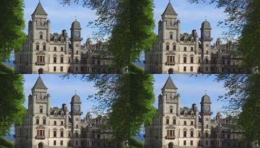 美丽的苏格兰城堡庄园高清在线视频素材下载