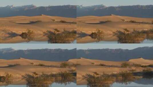 航拍沙漠绿洲高清在线视频素材下载