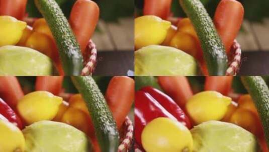 一篮健康蔬菜水果维生素高清在线视频素材下载