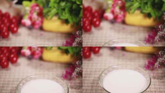 酸奶牛奶奶油淡奶油高清在线视频素材下载