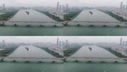 航拍广西柳州柳江文昌大桥高清在线视频素材下载