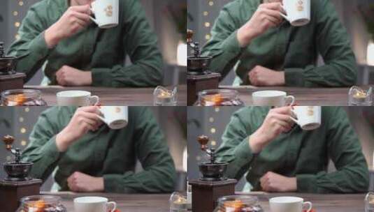 冲泡咖啡的亚洲男性高清在线视频素材下载