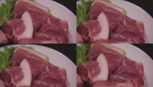 五花肉猪肉肥肉猪皮高清在线视频素材下载