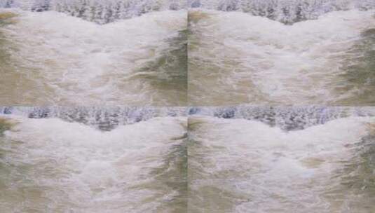 湍急河流河水竖屏航拍高清在线视频素材下载