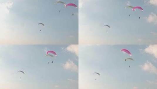 武汉地拍滑翔伞蓝天4709高清在线视频素材下载