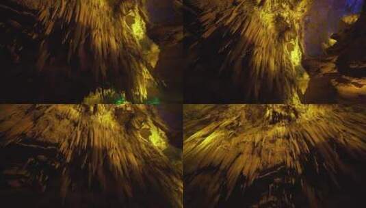 喀斯特地貌充水溶洞内水面稳定器拍摄高清在线视频素材下载
