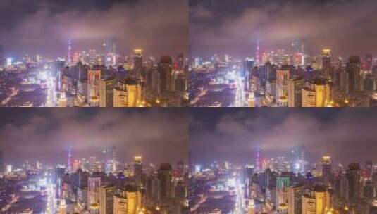 上海夜景延时摄影视频高清在线视频素材下载