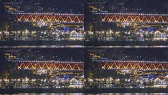 重庆东水门大桥夜景高清在线视频素材下载