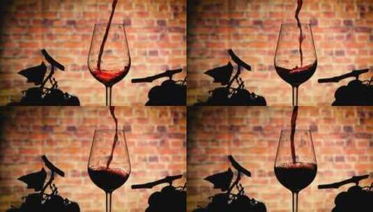 葡萄酒和葡萄剪影高清在线视频素材下载