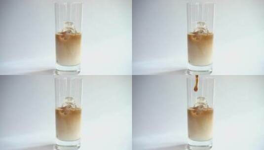 用牛奶泡冷咖啡高清在线视频素材下载