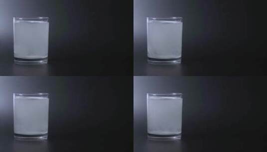 在一杯水里的阿斯匹林的泡泡片高清在线视频素材下载