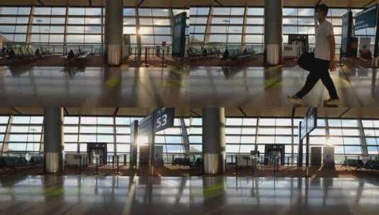 机场阳光剪影大范围移动昆明长水机场01高清在线视频素材下载