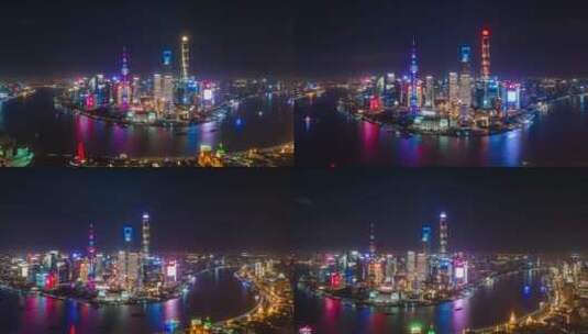 上海4K航拍延时外滩人流4K延时高清在线视频素材下载