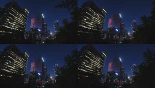 广西南宁五象新区商业中心高楼大厦街景夜景高清在线视频素材下载