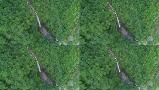 四川彭州蟠龙谷瀑布航拍风景高清在线视频素材下载