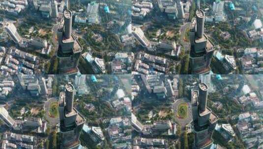 江苏省南京市鼓楼广场航拍高清在线视频素材下载