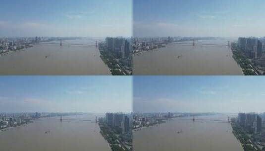航拍武汉城市长江风光高楼建筑高清在线视频素材下载