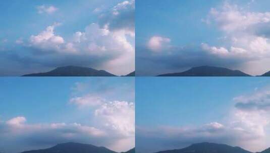 山上风景云朵白云山延时雨后天空云彩变化高清在线视频素材下载