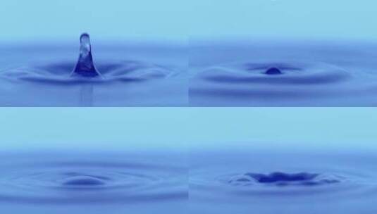 水滴滴入水面微距景观高清在线视频素材下载