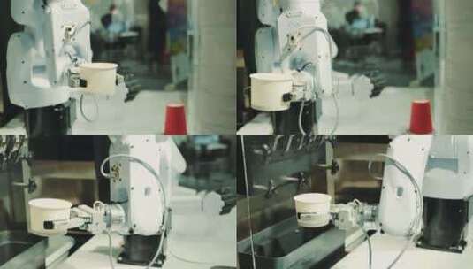 机器人制造冰激凌高清在线视频素材下载