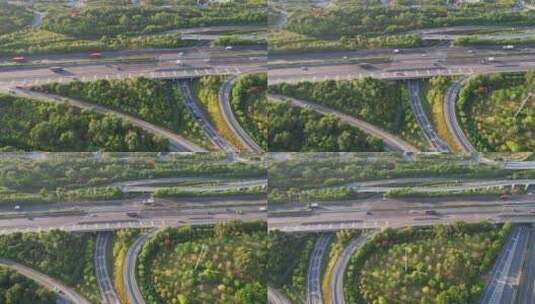无人机航拍高速路交通高清在线视频素材下载