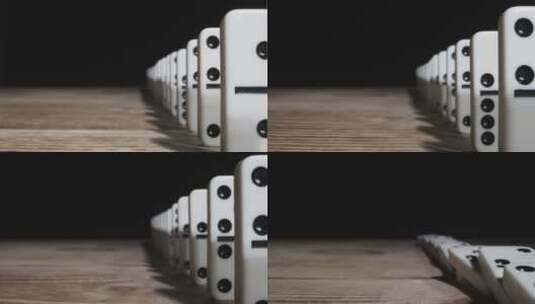 多米诺骨牌的跟踪镜头高清在线视频素材下载