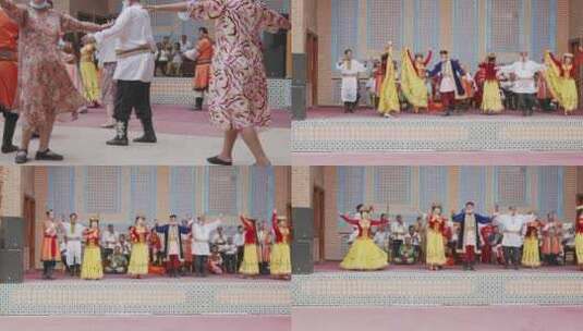 新疆喀什莎车县维吾尔族民族歌舞表演高清在线视频素材下载