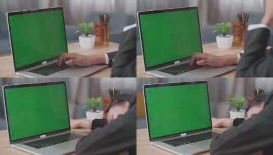 女士在家工作实拍视频会议特写绿幕素材高清在线视频素材下载