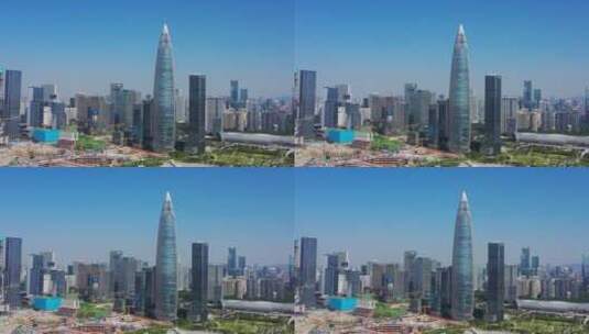 深圳中国华润大厦大景航拍左环绕高清在线视频素材下载