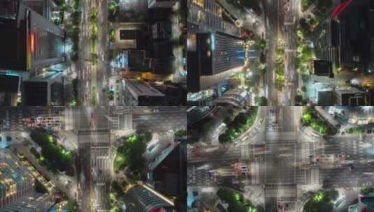 城市夜间道路鸟瞰高清在线视频素材下载