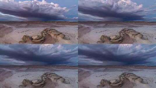 戈壁滩上的雷暴延时摄影高清在线视频素材下载